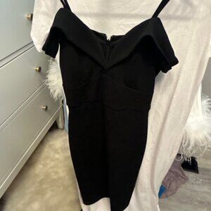 Off Shoulder Black Mini Dress